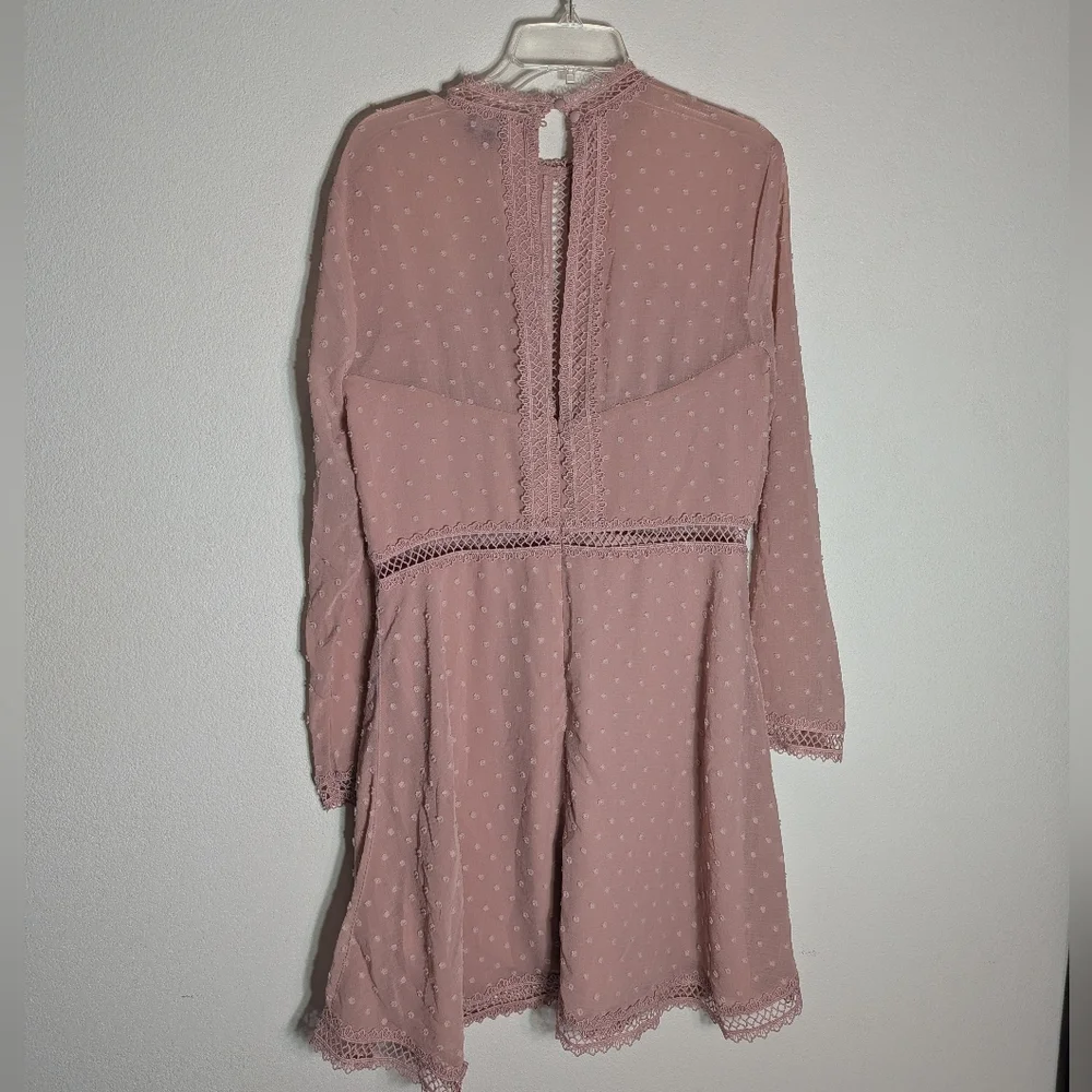 Bardot Womens Dress Cherie Lace Trim Long Sleeves‎ Party Coquette Keyhole 12 XL